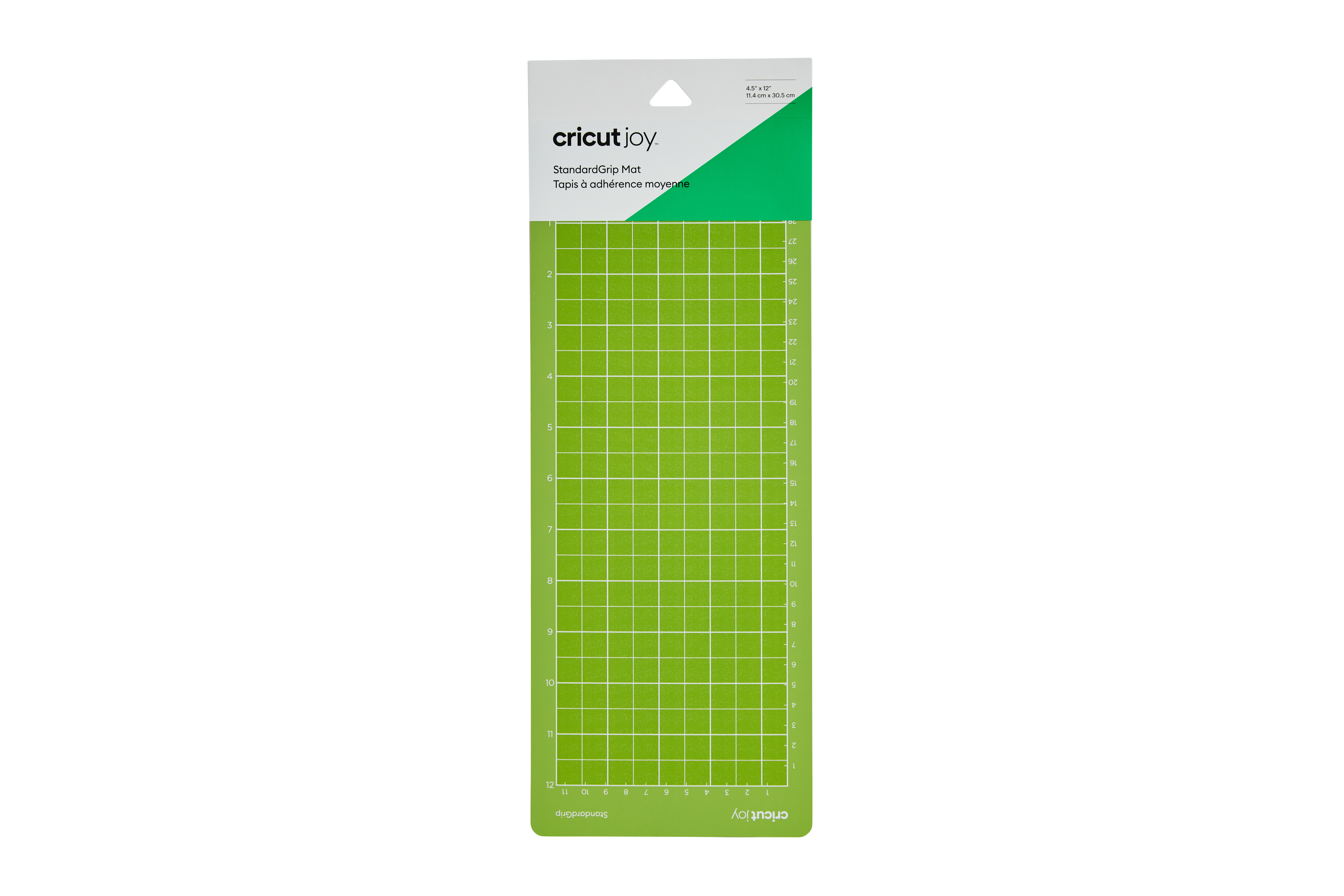 Cricut Joy StandardGrip Mat, 4,5" x 12", beyaz ızgaralı yeşil.