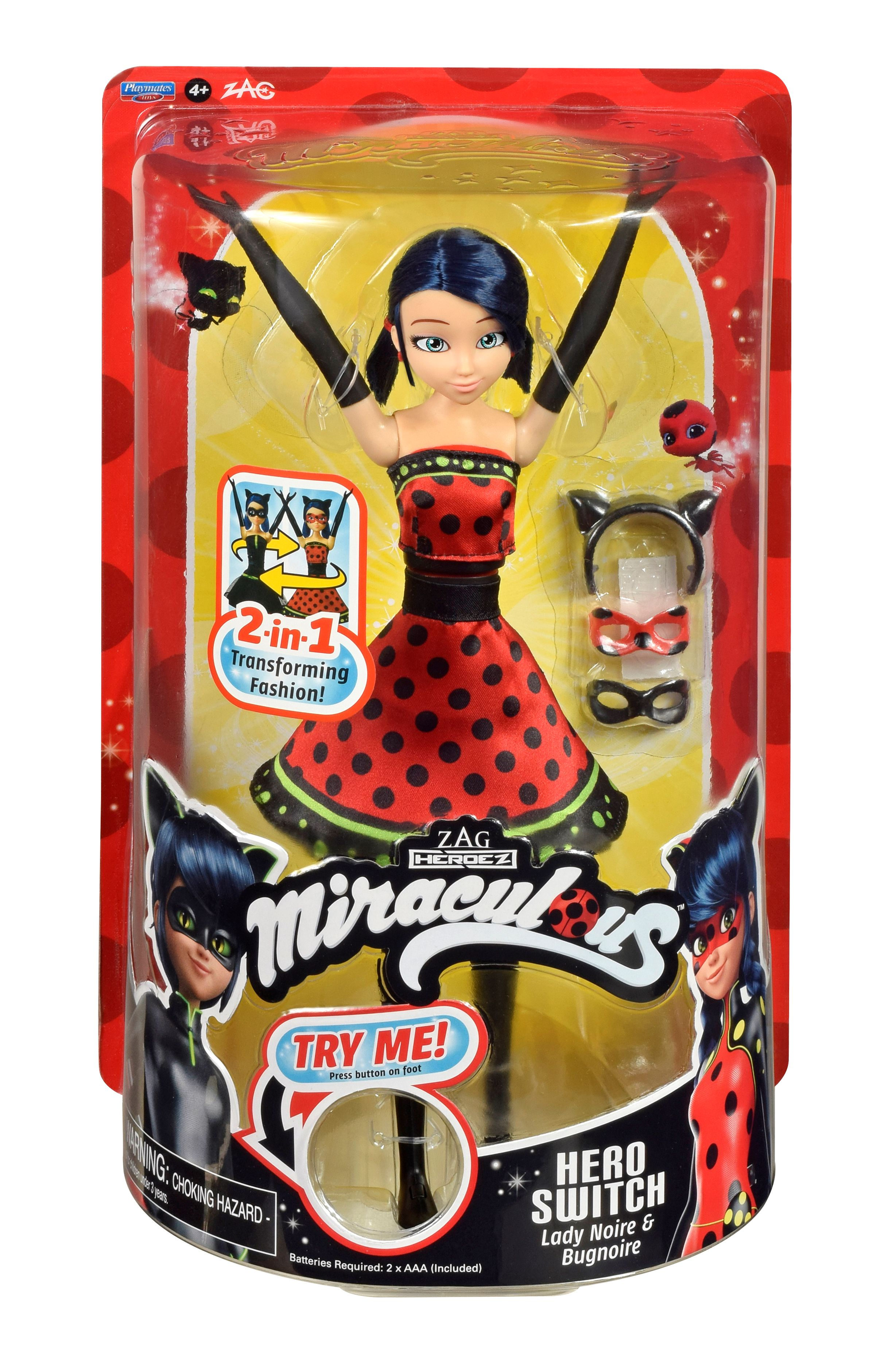 Miraculous Ladybug baba piros-fekete pöttyös ruhában.