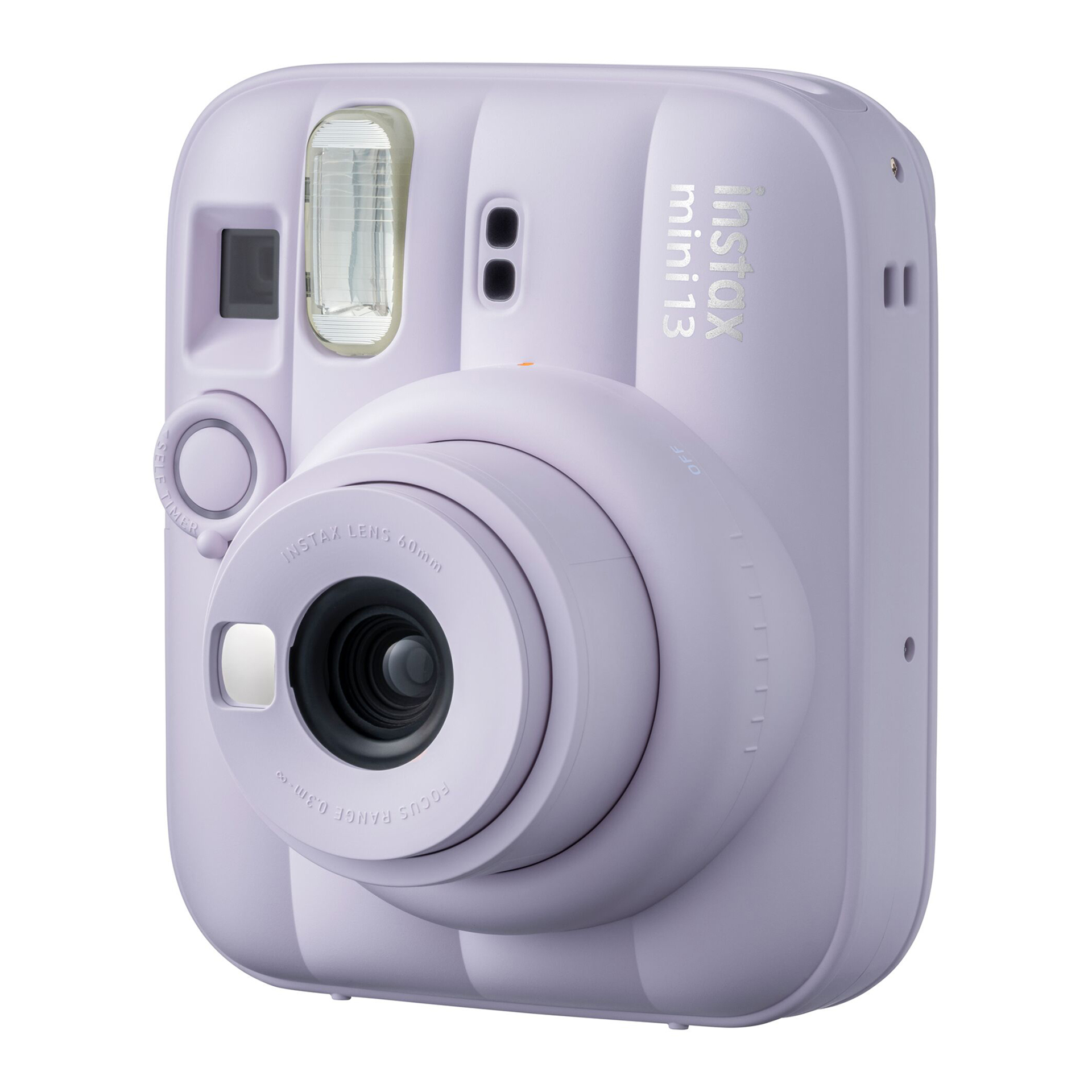 Lens ve flaşlı, lavanta rengi anında fotoğraf makinesi.
