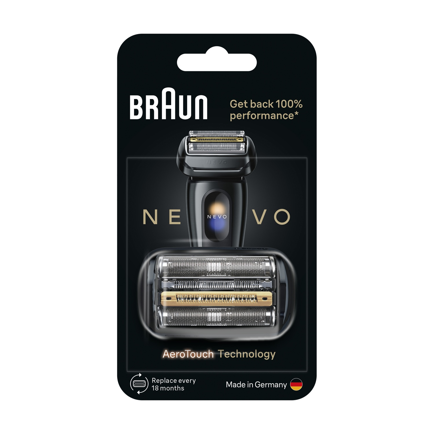 Confezione di ricambio lame rasoio Braun con tecnologia AeroTouch, Made in Germany.