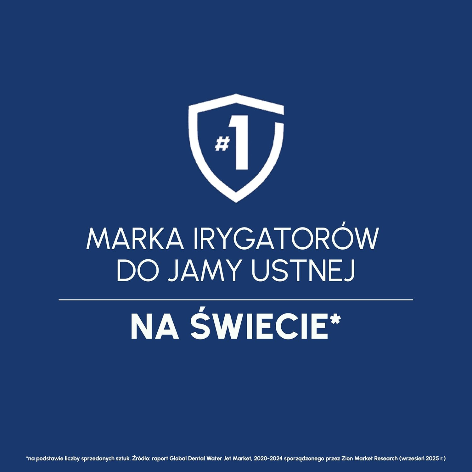 Białe logo w kształcie tarczy z ikoną "#1" na ciemnoniebieskim tle.