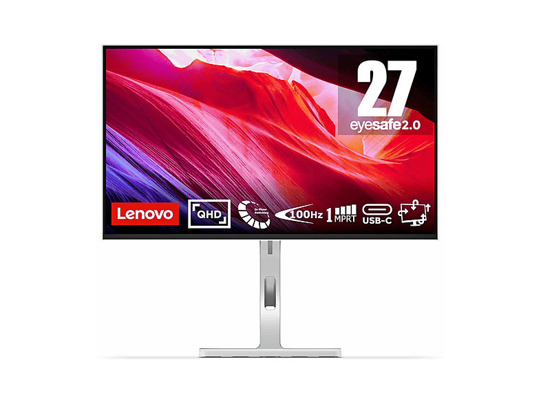 LENOVO L27h-4A MONITOR, 27 ", QHD, 2560 x 1440 Pixel, tempo di risposta 1 ms, refresh rate 100 Hz