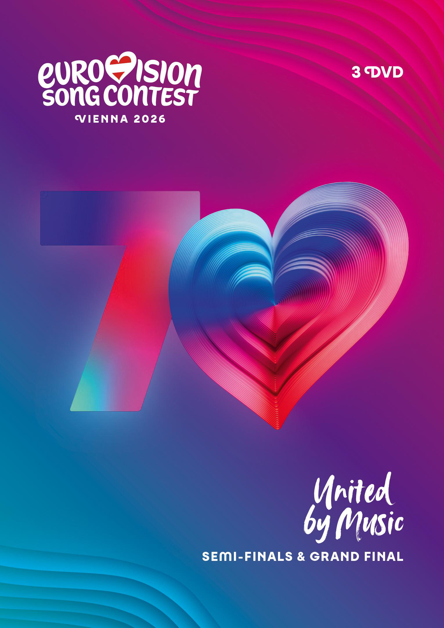 Der Eurovision Song Contest 2026 in Wien, mit einer 7 und einem Herz.