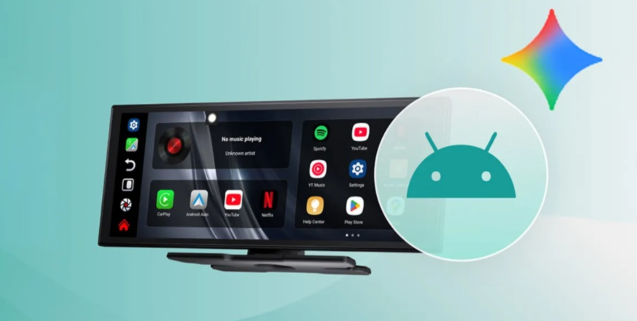 Ekran multimedialny wyświetla aplikacje takie jak Spotify, YouTube i Netflix.