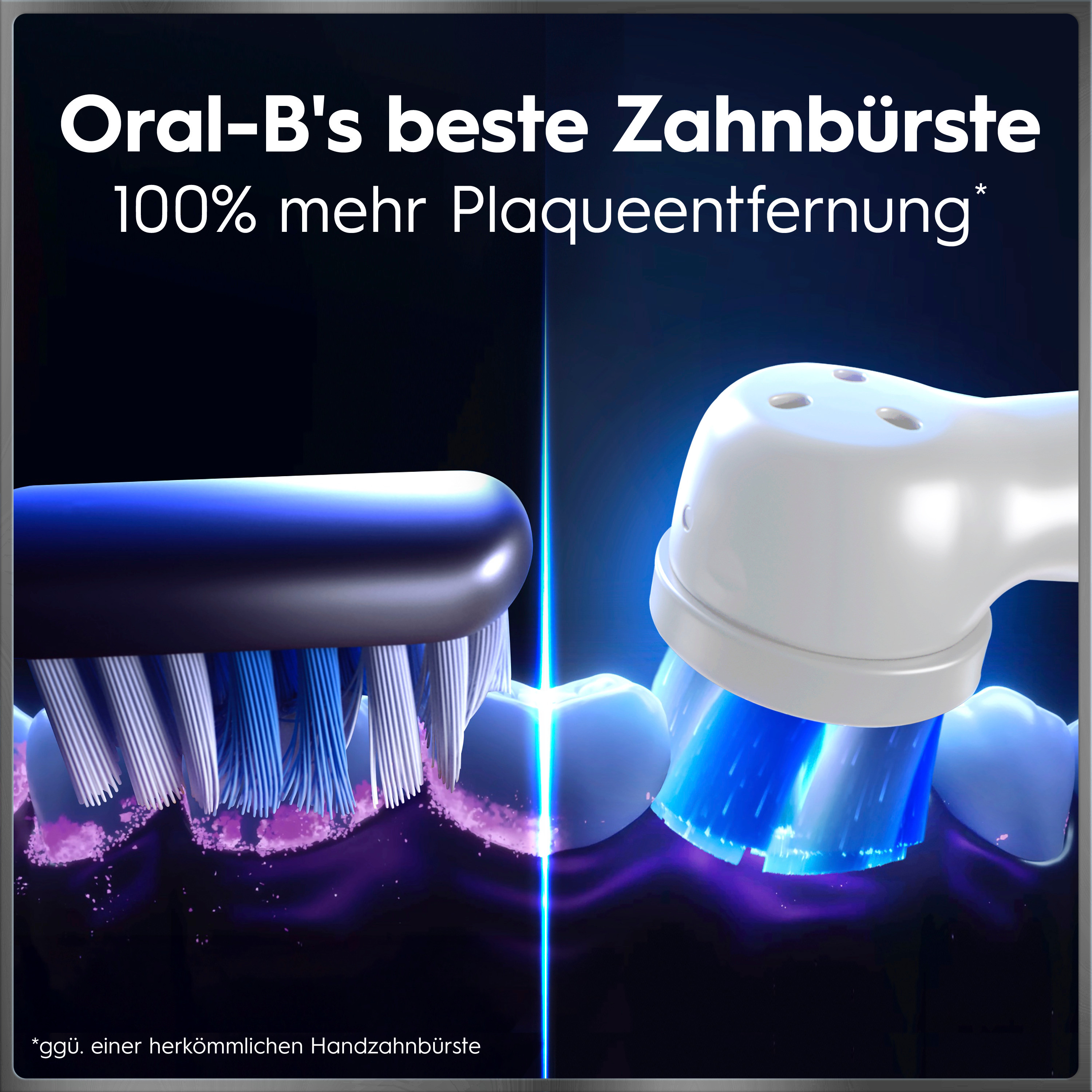 Deux têtes de brosse à dents, une manuelle et une électrique, nettoient les dents.