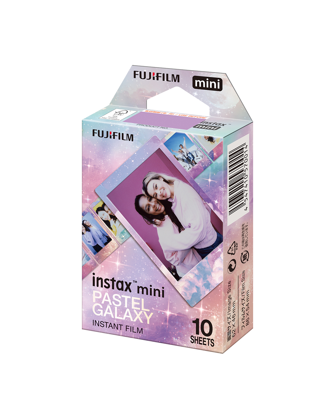 Fujifilm Instax Mini Pastel Galaxy anında film paketi, 10 yaprak.
