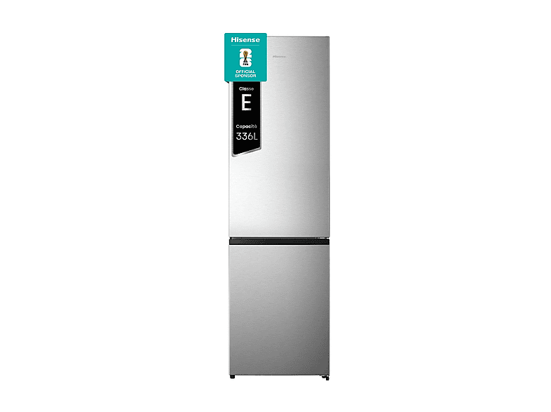 FRIGORIFERO COMBINATO HISENSE FCN331ACA, Capacità netta totale 336 l, Rumorosità: 35 dB(A), 4 ripiani, Dimensioni: L 59,5 cm A 201,7 P 57,9 cm, Inox, Classe