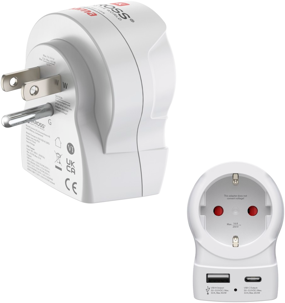 HAMA Utazó adapter EU-USA, Kanada (223479)