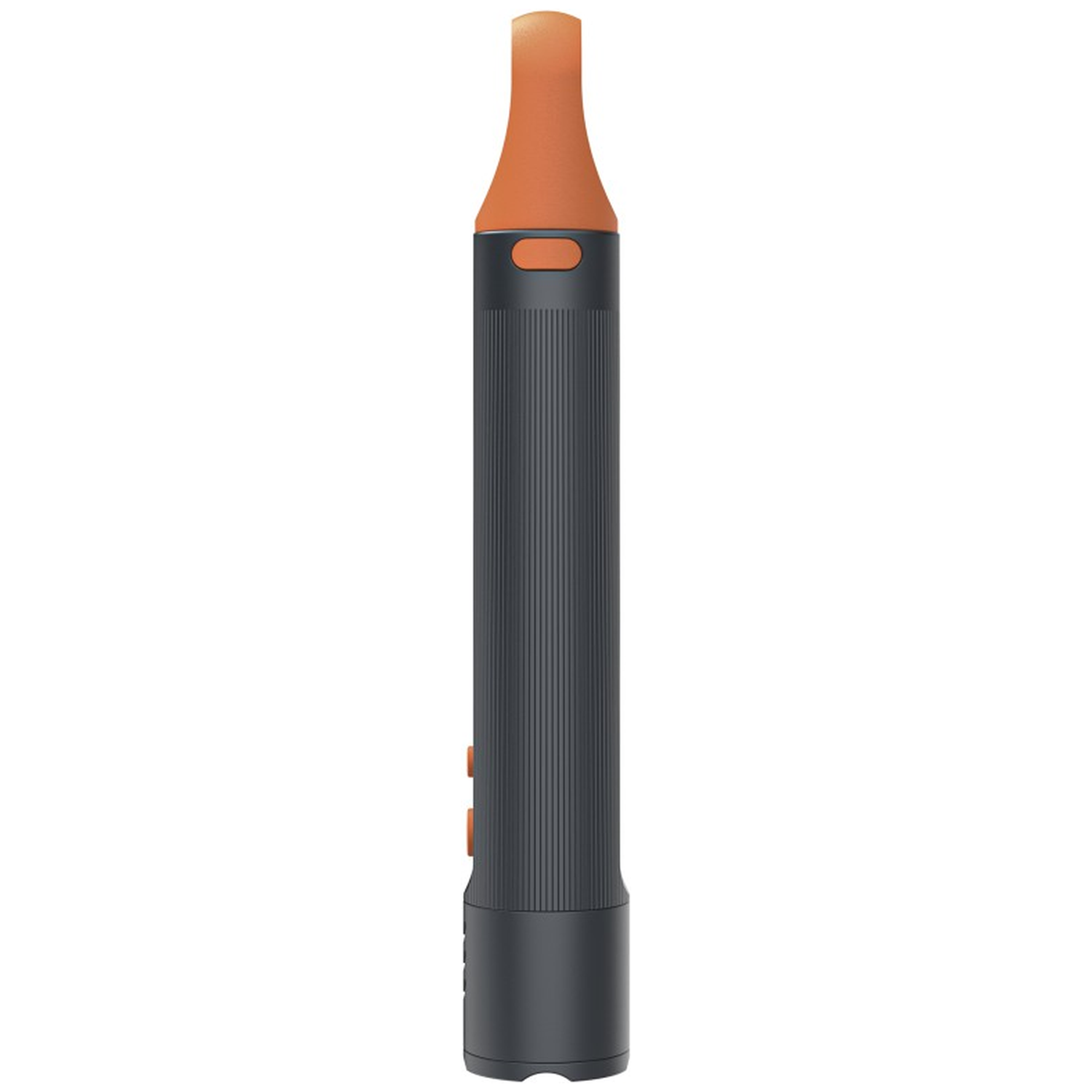 A dark cylinder with an orange mouthpiece and buttons.