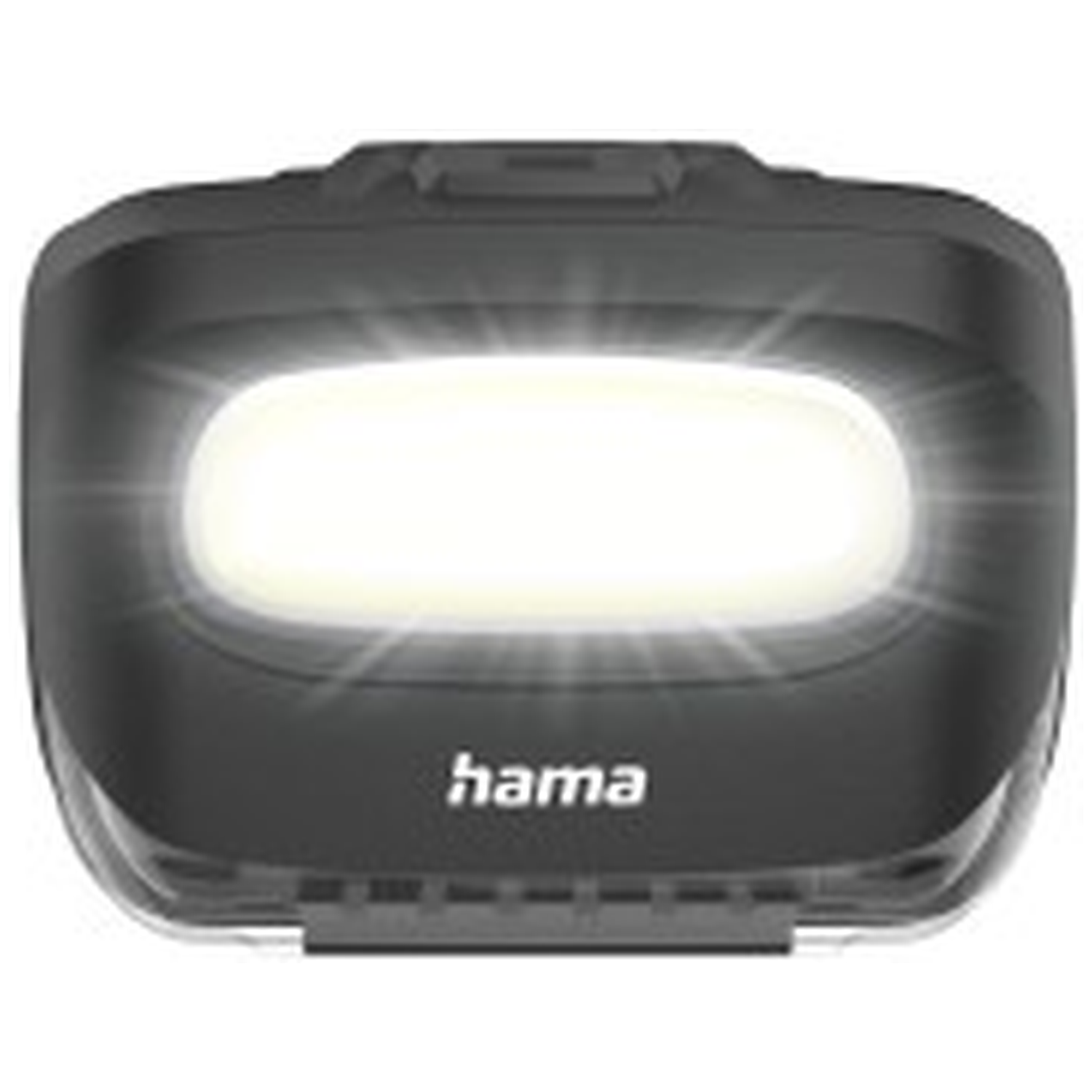 A black Hama spotlight shines brightly with a wide beam of light.
