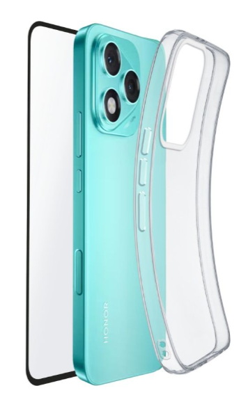 Ein türkisfarbenes Smartphone mit drei Kameras und einer Schutzhülle.