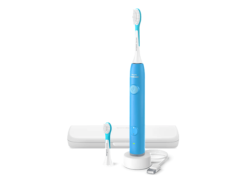 PHILIPS SONICARE For Kids Smart HX6600/42 Elektrische Kinderzahnbürste Blau, Reinigungstechnologie: Schalltechnologie