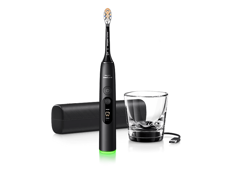 PHILIPS DiamondClean 8500 HX8513/12 Elektrische Zahnbürste Schwarz, Reinigungstechnologie: Schalltechnologie
