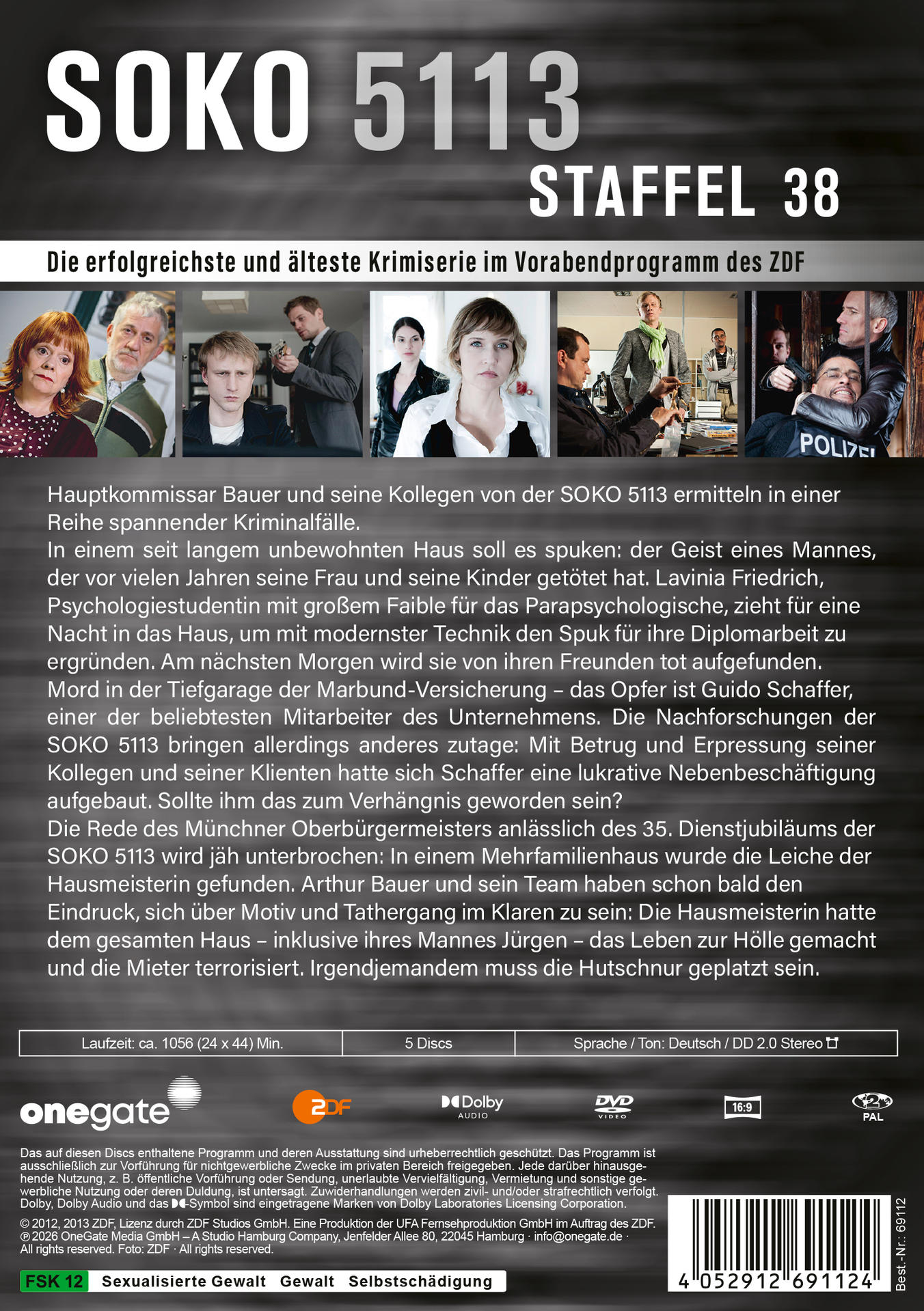 DVD-Cover für SOKO 5113 Staffel 38 mit Schauspielern, Titeln und Details.