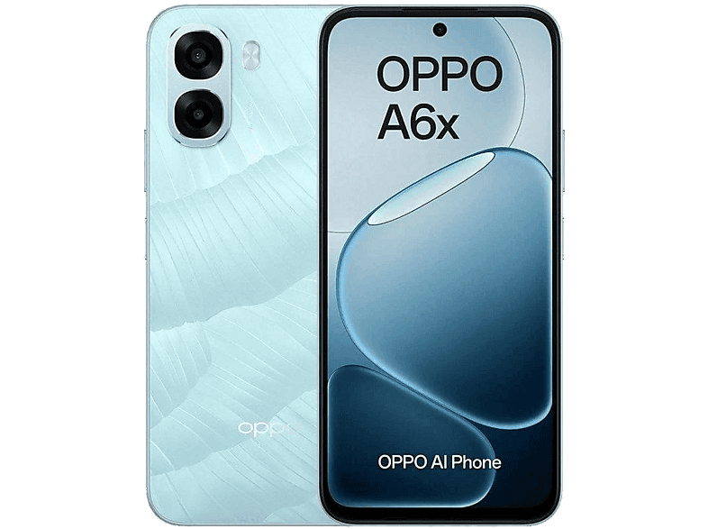 Móvil – OPPO A6x, Ice Blue, 128 GB, 4 GB RAM, 6.75 » LCD Display, Qualcomm Snapdragon 685, 6100 mAh