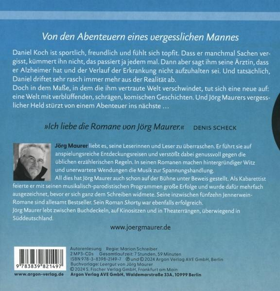 Buchcover mit Porträt von Jörg Maurer und Text über seine Romane.