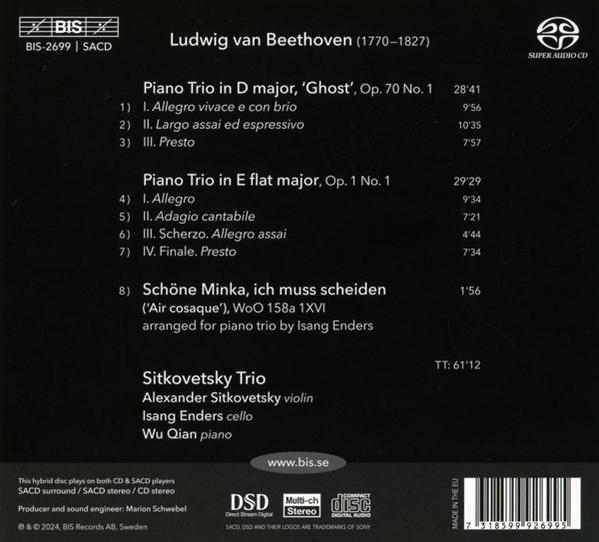 CD-Rückseite mit Beethoven-Stücken, Titeln und Interpreten.