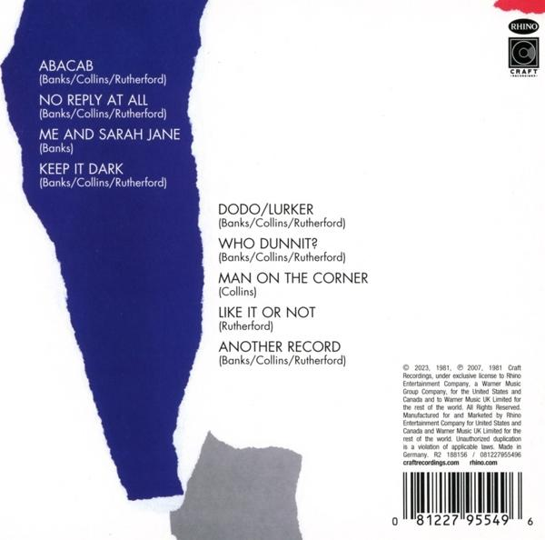 Ein Musikalbum-Cover mit Titellisten und Bandnamen.