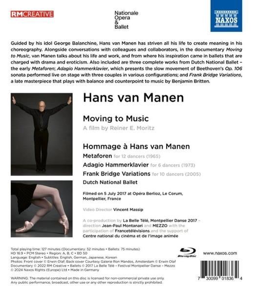 Cover einer Blu-ray-Disc mit einem Mann, der auf einer Bühne steht, und Ballettszenen.