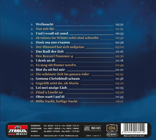 CD-Cover mit Liedliste und Zeitangaben, unten Firmenlogos.