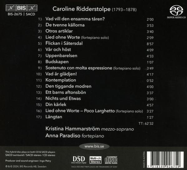 CD-Hülle mit Liedtiteln und Künstlernamen. Musikalbum-Rückseite.