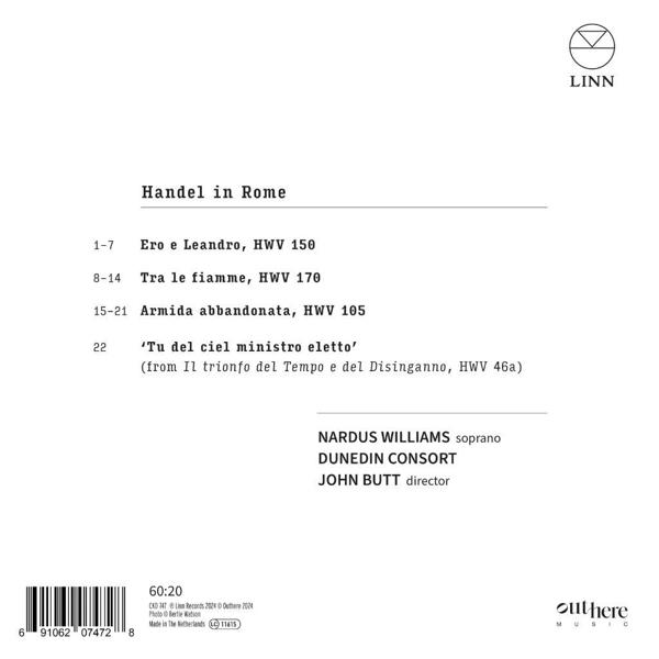 Rückseite eines Albumcovers mit Werkliste und Künstlernamen.