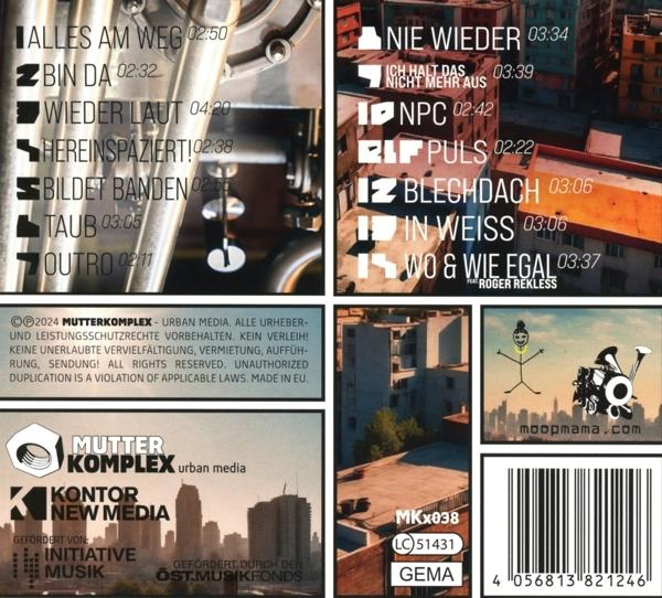Album-Cover mit Songtiteln und Laufzeiten, Copyright und Barcode.