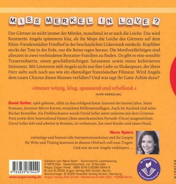 Buchcover mit Titel "MISS MERKEL IN LOVE?", Klappentext und Bild von Nana Spiers.