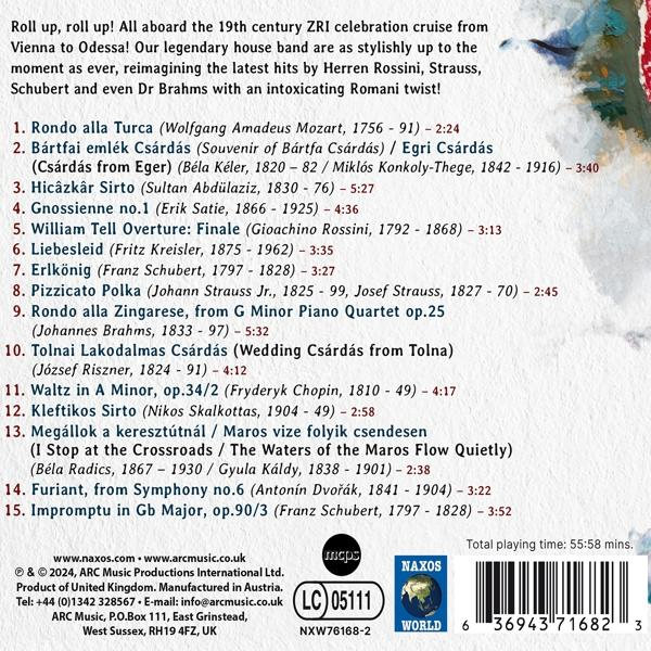 CD-Cover mit Musikliste, Logo und Barcode. Enthält Titel, Komponisten und Spieldauer.