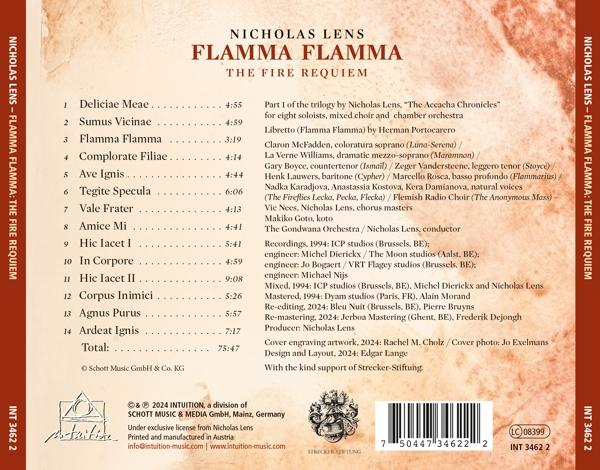 CD-Cover von Nicholas Lens mit Titelliste und Details, Copyright 2024.