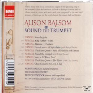 Rückseite der CD 'Sound the Trumpet' von Alison Balsom mit Titeln und Künstlern.