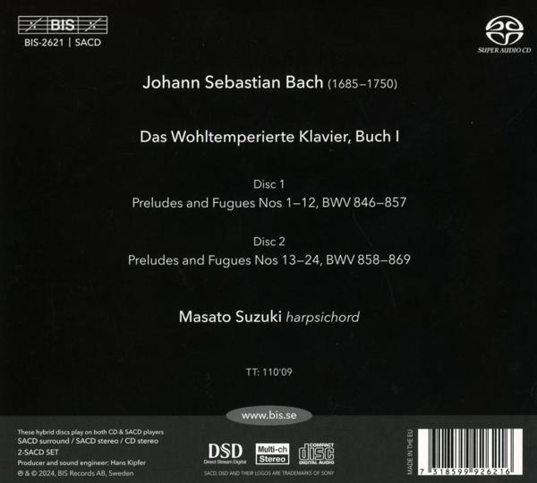 Bach: Wohltemperiertes Klavier, Buch I. 2 SACDs mit Masato Suzuki am Cembalo.