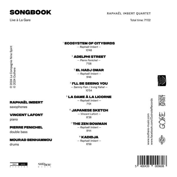 Albumcover mit Songliste, Künstlern und Logos.