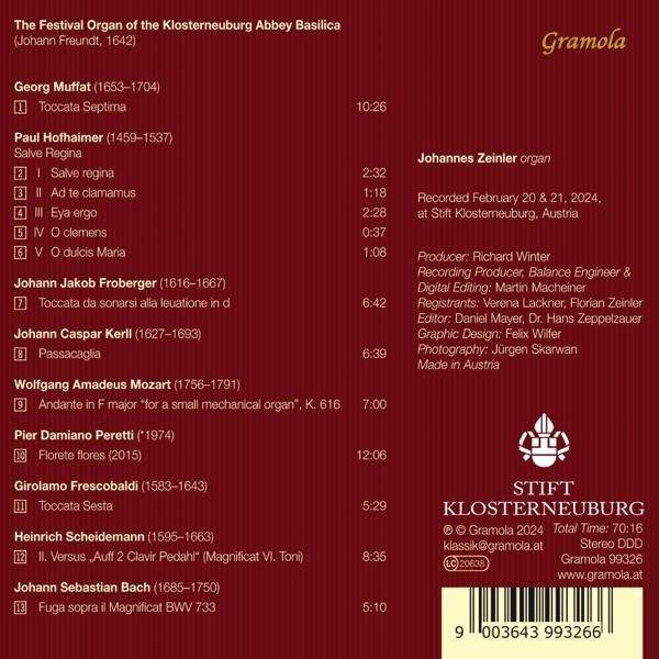 Programm der Orgelmusik mit Namen, Komponisten und Titeln.