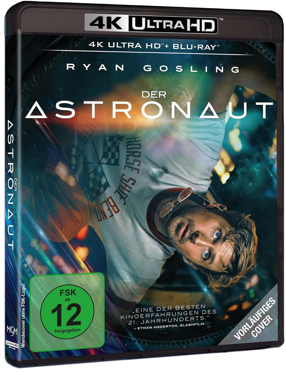 Ryan Gosling als Astronaut im Weltall, 4K UHD Blu-ray Cover.