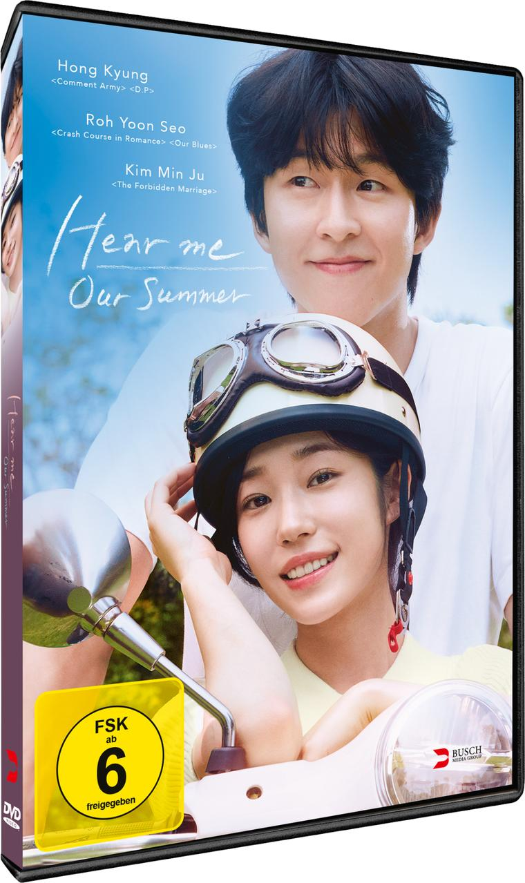 DVD-Cover: Mann und Frau auf Roller, "Hear me Our Summer" Titel.