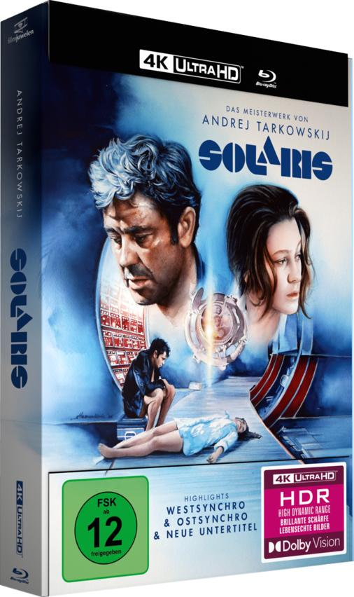 Blu-ray-Cover von Solaris mit Andrei Tarkowskij, "4K Ultra HD" und FSK-Logo.