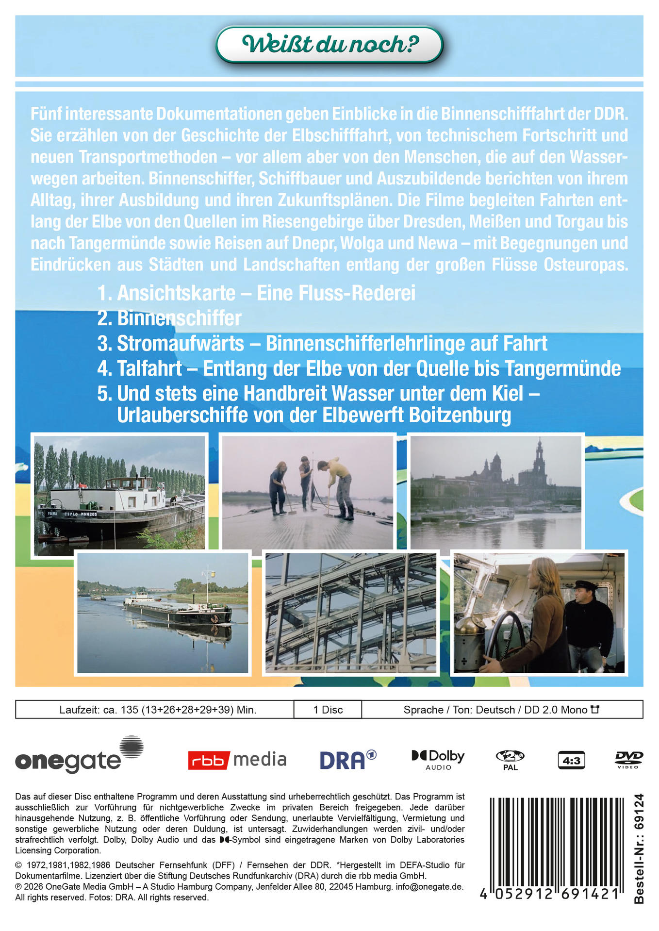 DVD-Cover mit Titel, Bildern von Schiffen und Menschen, sowie Textinformationen.