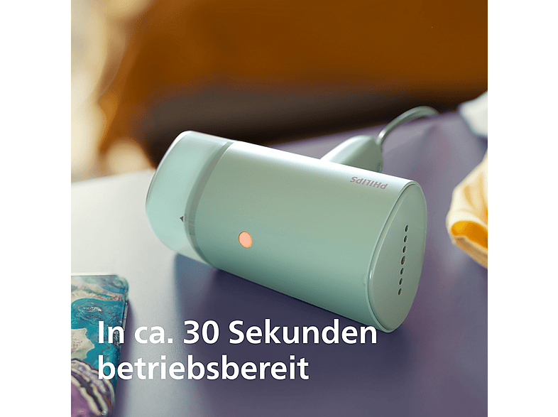Philips STH3010/70 Tragbarer Dampfglätter (0 bar, 1000 Watt, 100 ml Wassertank, Türkis) — Foto 3 von 5