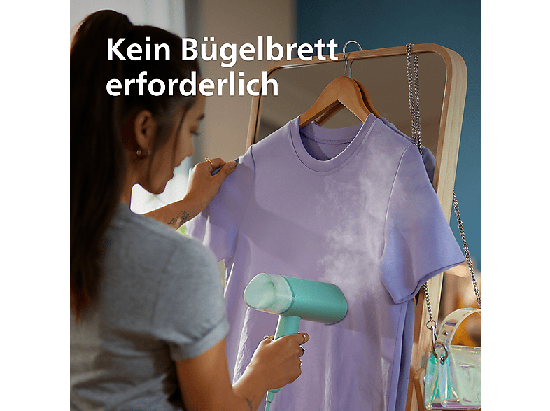 Philips STH3010/70 Tragbarer Dampfglätter (0 bar, 1000 Watt, 100 ml Wassertank, Türkis) — Foto 5 von 5