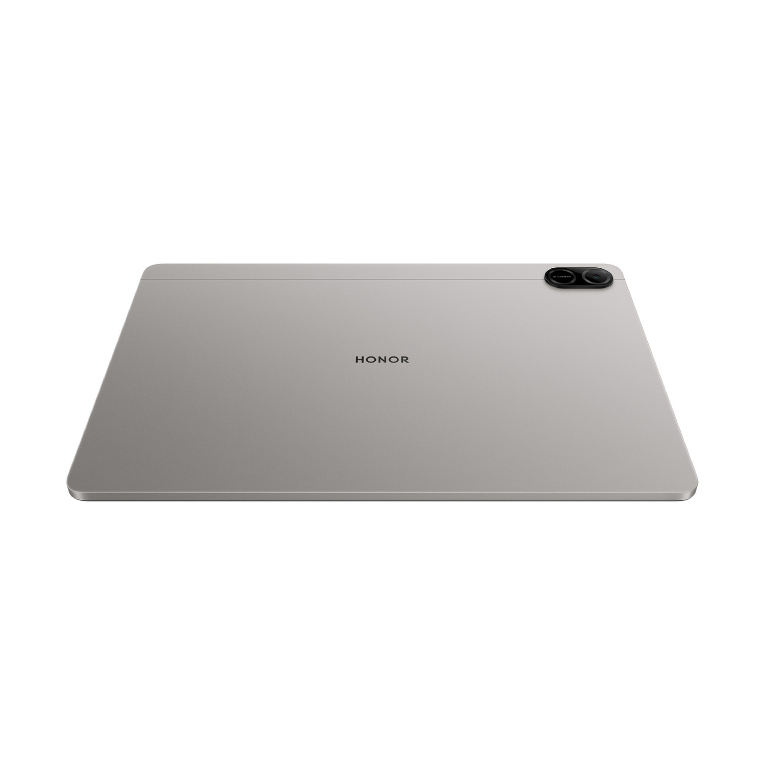Un tablet Honor grigio con due fotocamere sul retro.
