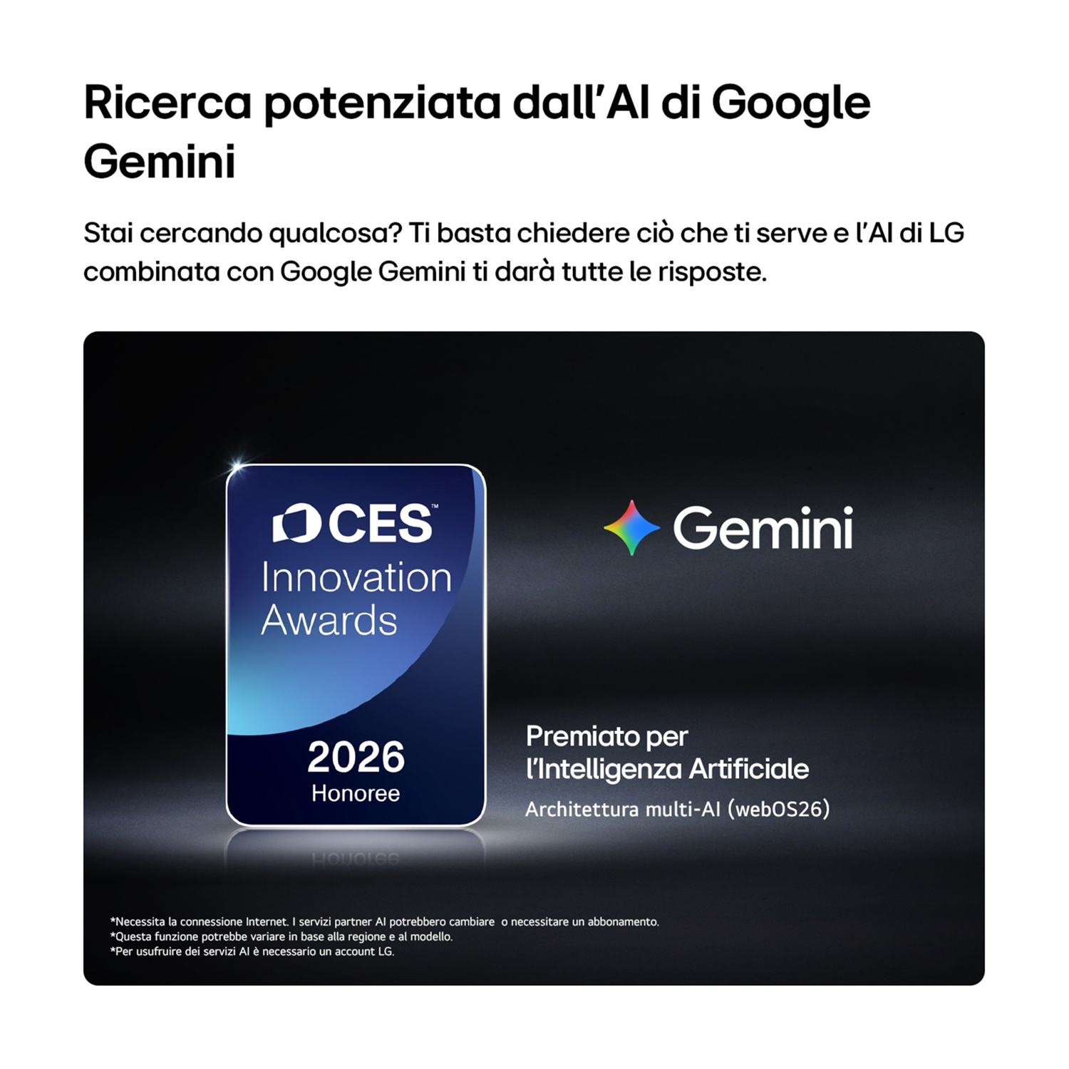 Premio IA LG e Google Gemini con CES Innovation Award 2026.