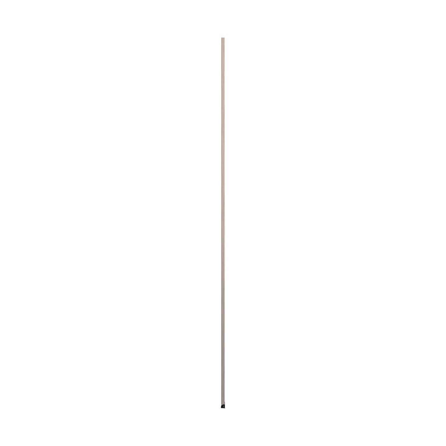 Un palo stretto, verticale, argentato con base nera su sfondo bianco.