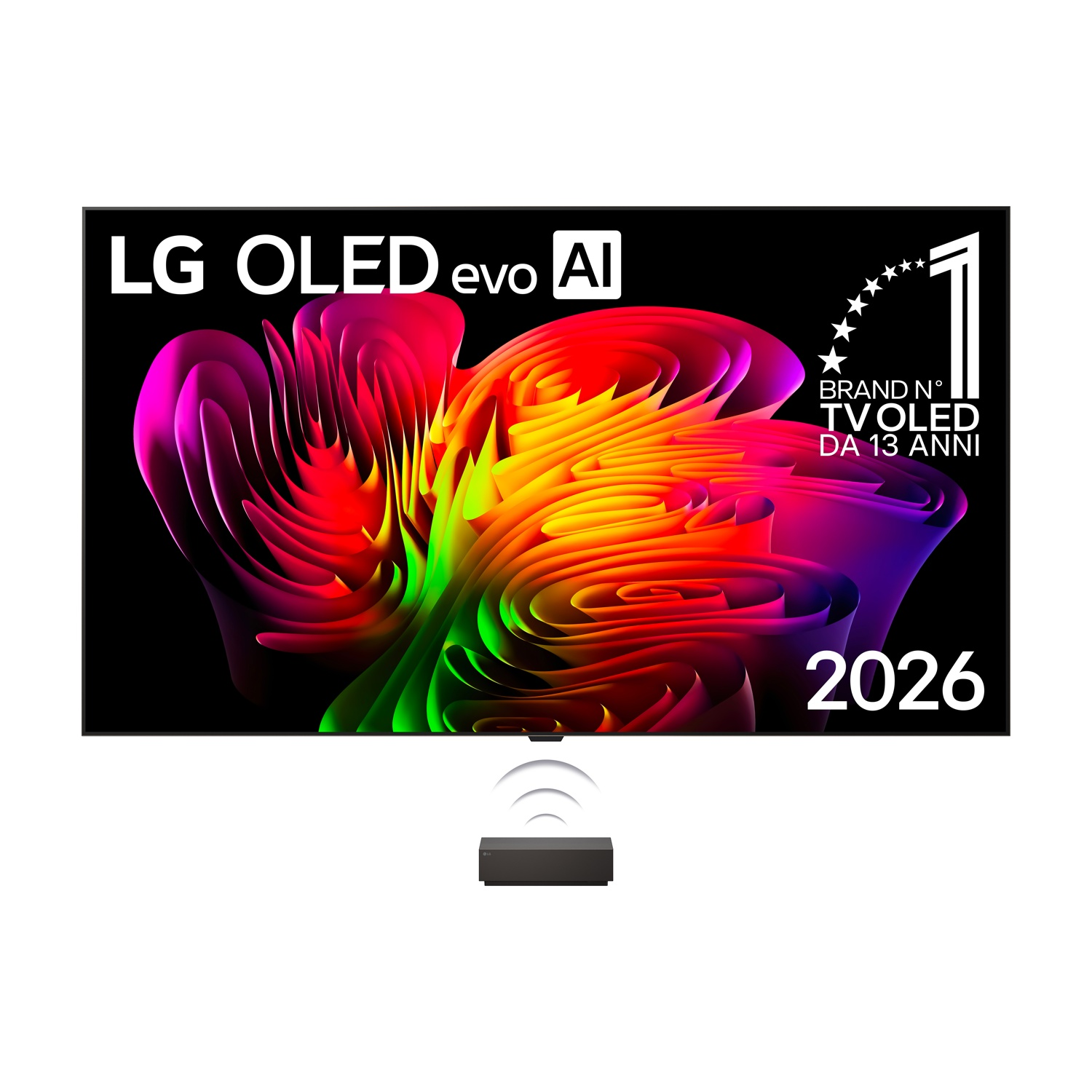 TV LG OLED evo AI con arte vibrante, anno 2026, marchio N.1.