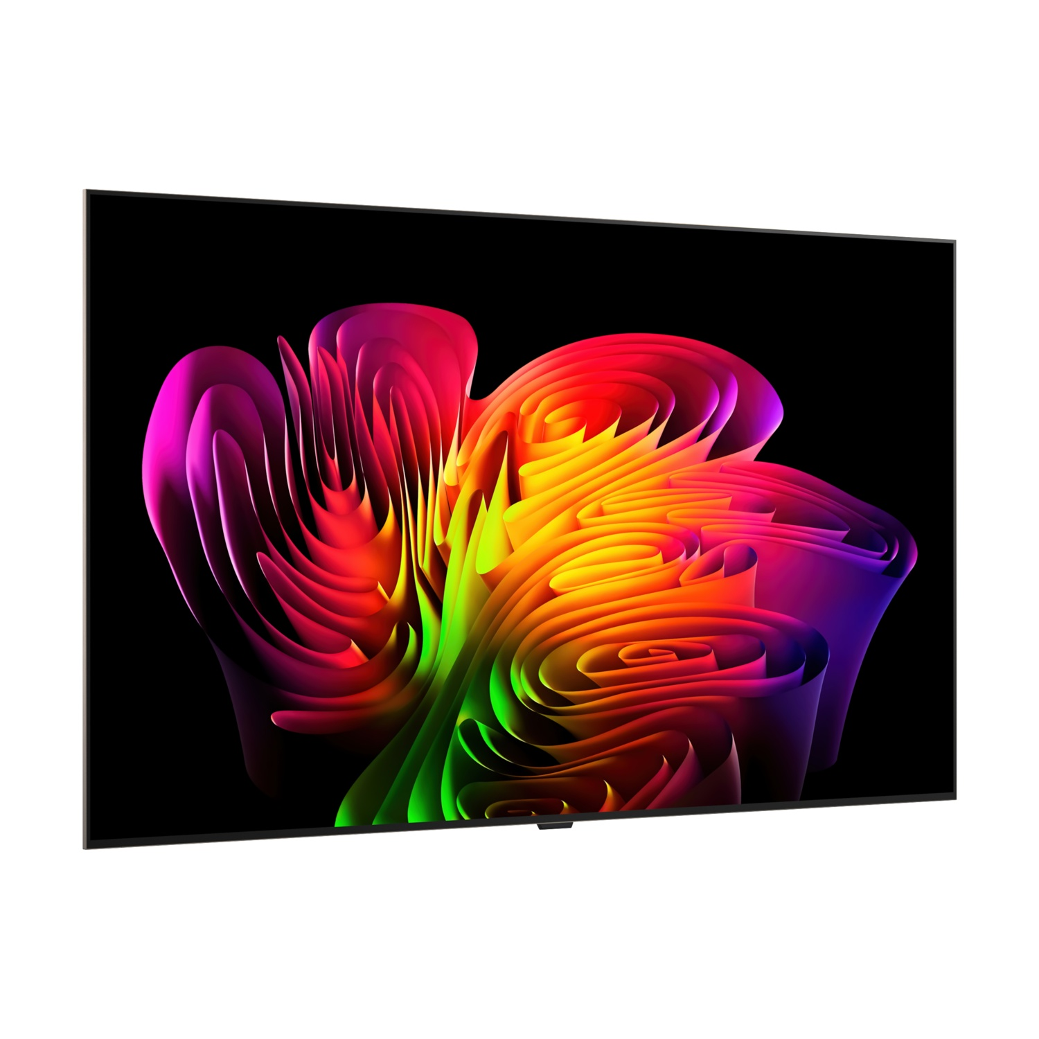 Un vortice astratto e colorato di rosso, arancione, giallo e verde su sfondo nero.