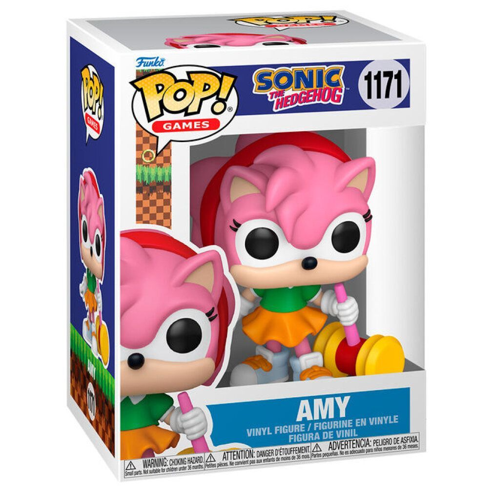 Figura Funko Pop! de Amy de Sonic the Hedgehog en su caja.