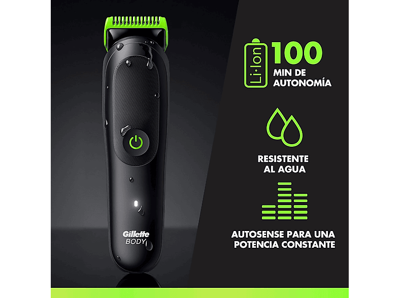 Afeitadora corporal - Gillette Labs i5 Body + Intimate, Recortadora para hombres, Tecnología SkinFirst, Wet&Dry, 3 peines
