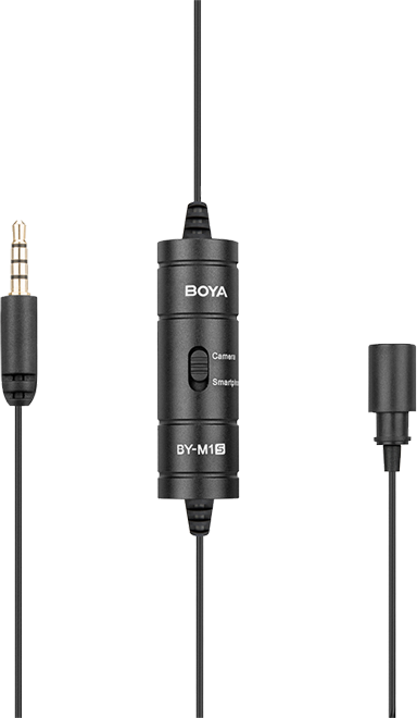 BOYA BY-M1S Csíptetős mikrofon, fekete, 6m