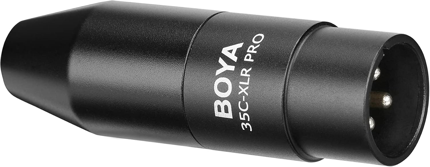 Fekete BOYA 35C-XLR PRO adapter három tűvel.