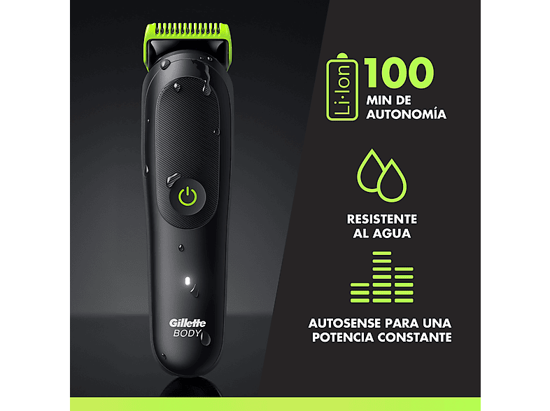 Afeitadora corporal - Gillette Labs i5 Body + Intimate, Tecnología SkinFirst, Wet&Dry, 3 peines, Pack con maquinilla de afeitar GilletteLabs – imagen 3